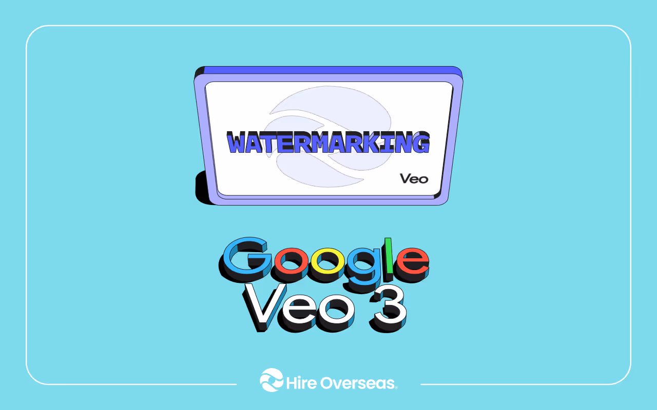Screen displaying Watermarking above the Google Veo 3 logo